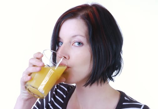 Woman drinking juice