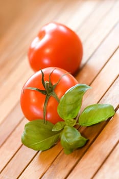 Tomatoes on wood