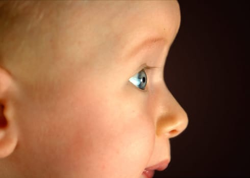 Baby face in profile