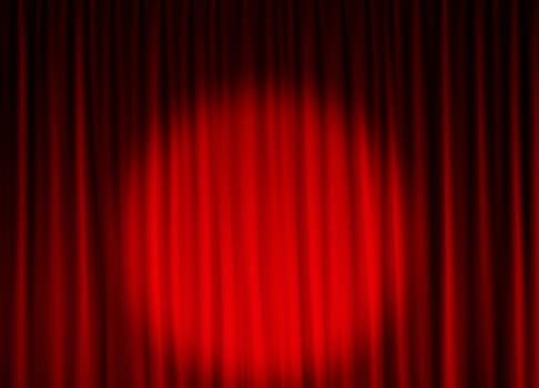 Theatre curtain with spotlight