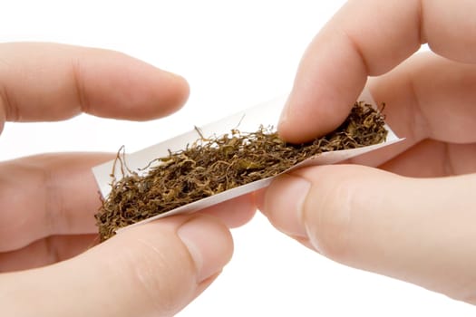Rolling a cigarette