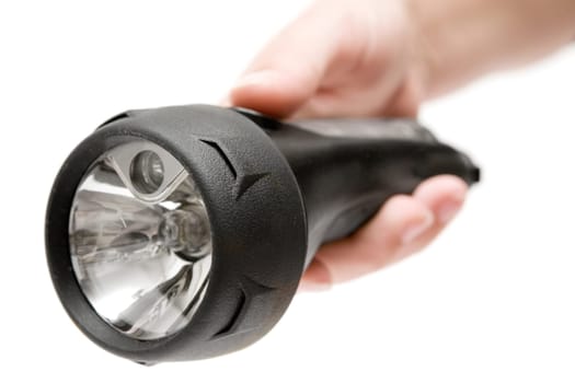Flashlight in hand