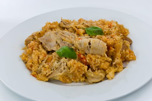 Risotto with fried chicken