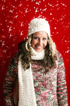 Woman with snow