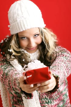 Woman with gift
