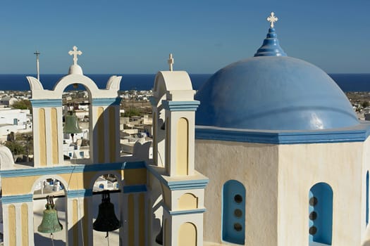 Church Towers in Emporio,Santorini