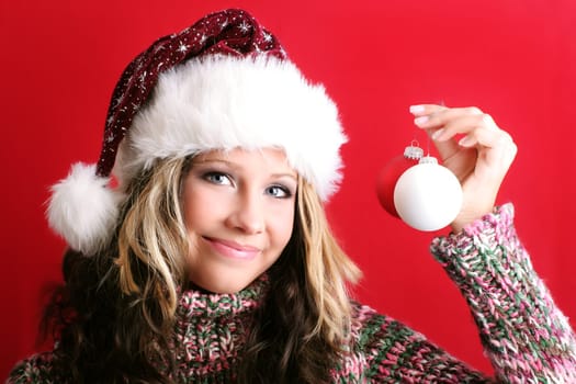 Woman with tree decoration