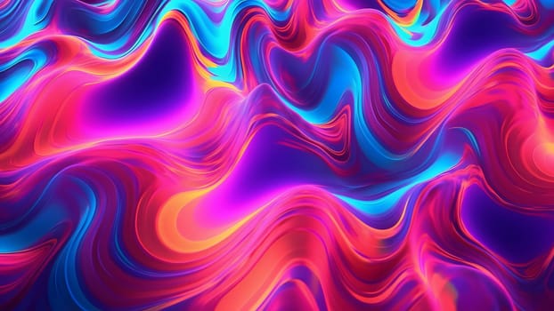 psychedelic background with clean smooth neon colored shapes. Neural network generated in May 2023. Not based on any actual scene or pattern.