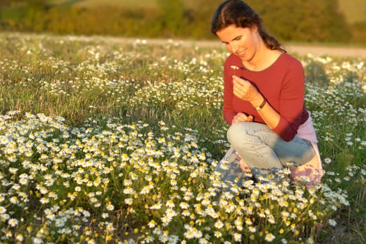 Woman in Marguerite Field