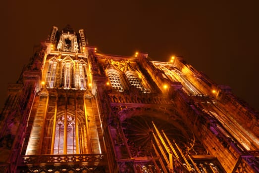 Strasbourg Cathedral at night