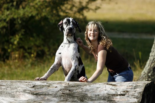 Woman with dog