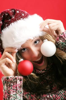 Woman with tree decoration