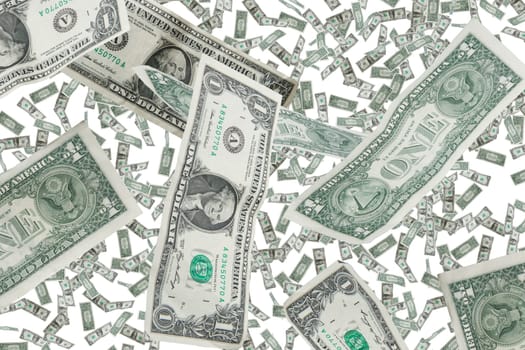Flying dollar bills
