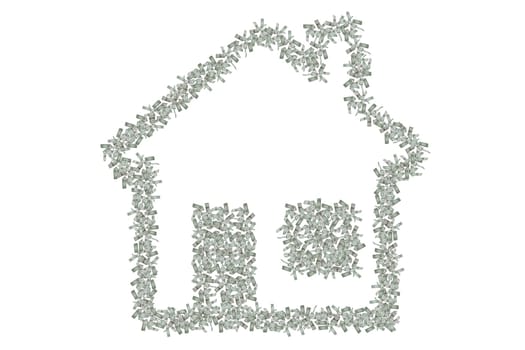 Family house made of banknotes. Dollars.