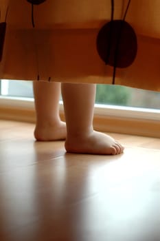 Hidden behind curtains