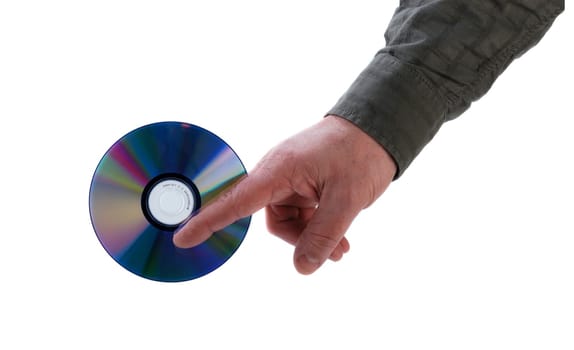 DVD between two fingers