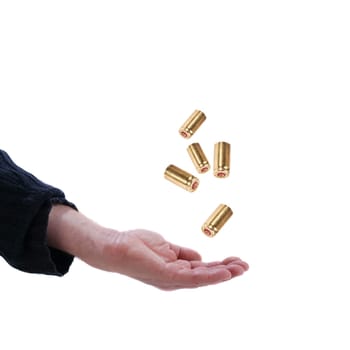 Throwing up bullet casings