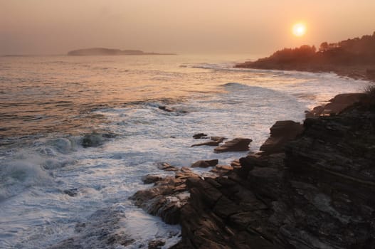 Sunset on the coast