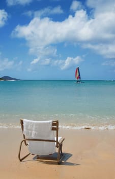 Deck chair on the beach