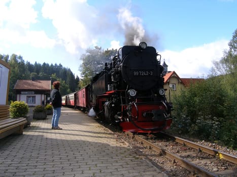 Entry of the Harz narrow-gauge railway at Sorge station.