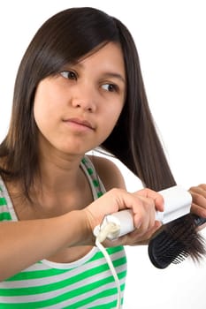 Straightening hair