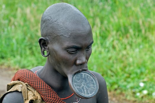 Mursi Plate Lip Woman,Ethiopia