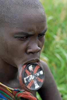 Mursi Plate Lip Woman,Ethiopia