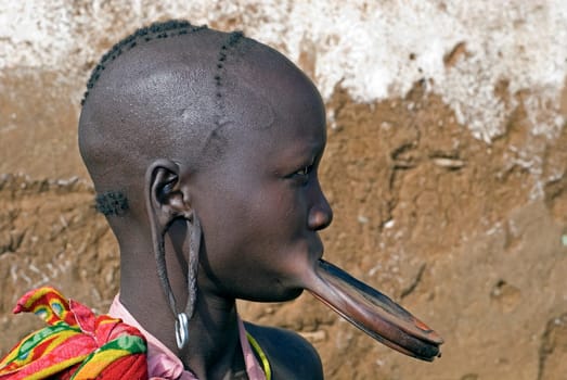 Mursi Plate Lip Woman,Ethiopia