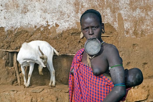 Mursi Plate Lip Woman,Ethiopia