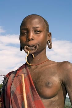 Mursi Plate Lip Woman,Ethiopia