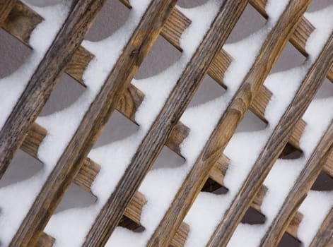 Fence with snow