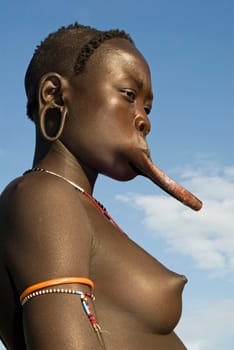 Mursi Plate Lip Girl,Ethiopia