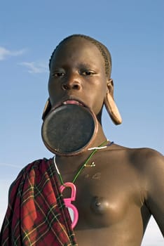 Mursi Plate Lip Girl,Ethiopia