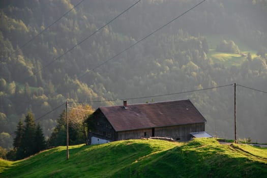 Mountain farm in the Alps
