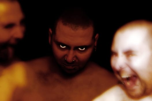 Your throbbing echoes in your ears,Spirit! Howl your lamentations from your heart, grimaces plague my ruler. The werewolf's mad look,so bold!  The dark is seeking- I'm on my guard! Always in the presence of the eagle's eye, dead heads in the lye. The once red light