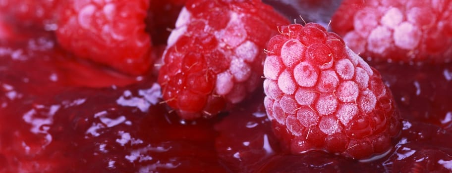 Raspberries on jelly - high resolution