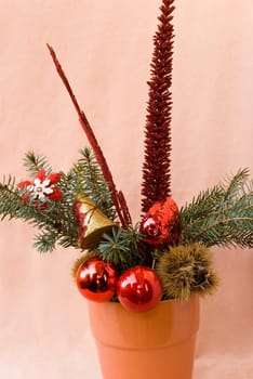 Christmas decoration with flower pot