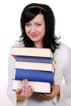 Woman with books