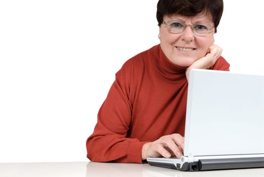 Senior woman with computer