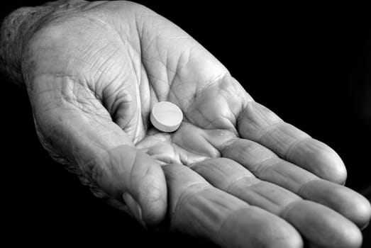 Hand with tablet