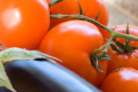 Eggplant and tomatoes