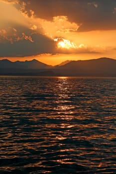 Evening atmosphere at Lazise,Lake Garda
