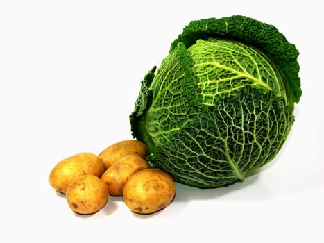 Savoy cabbage and potatoes
