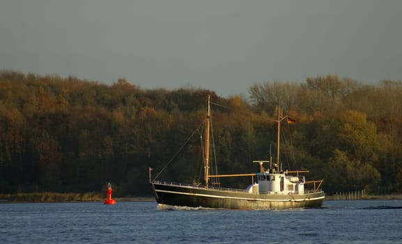 on an autumn evening in the Kiel Fjord