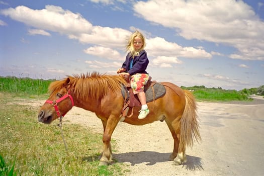 On horseback