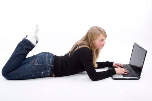 Teenage boy with laptop