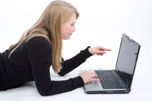 Teenage boy with laptop