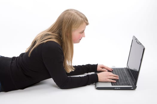 Teenage boy with laptop