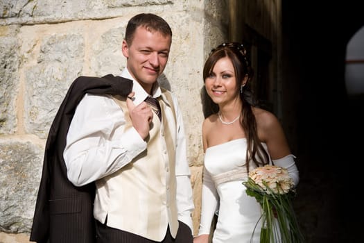 Portrait of a newlyweds