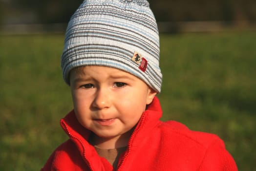 Toddler in autumn,portrait